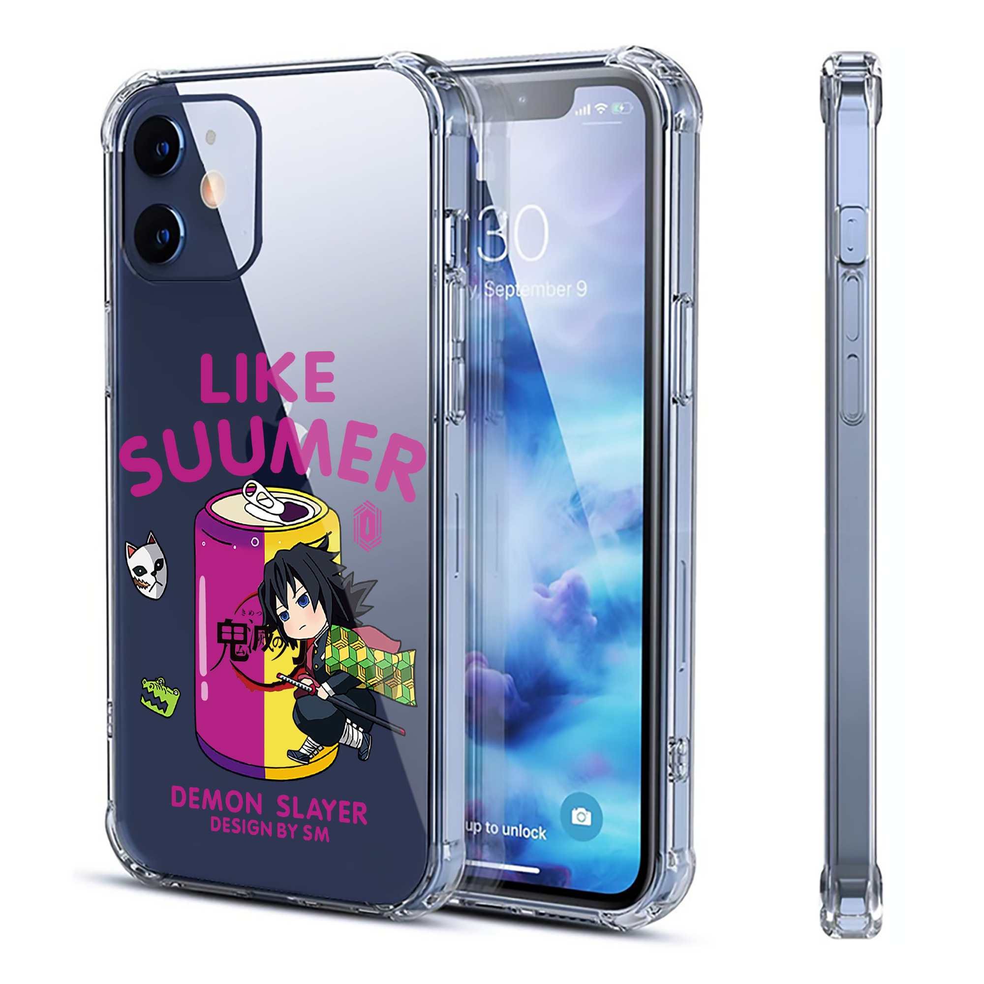 （画像用） 鬼滅の刃（きめつのやいば）水柱-冨岡 義勇／とみおか ぎゆう Tomioka Giyuu 【iPhone 12シリーズ対応】透明スマホケース（クリアソフトケース）